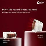 Orient Electric Areva Portable Room Heater | 2000W | Two Heating Modes | Advanced Overheat Protection | Horizontal & Vertical Mount | 1-year replacement warranty by Orient | White